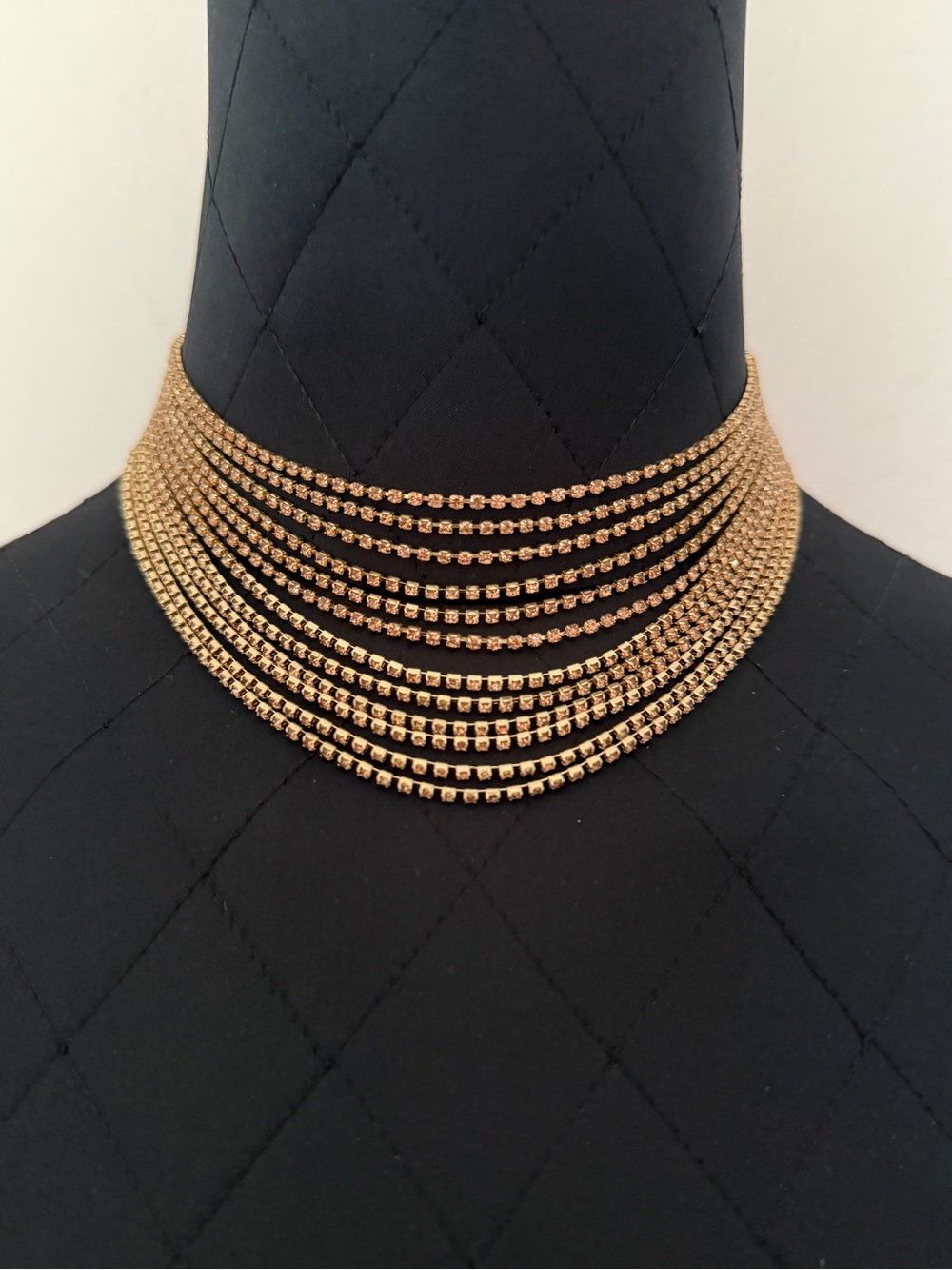 Anthropologie Gold Multi-Row Choker Necklace